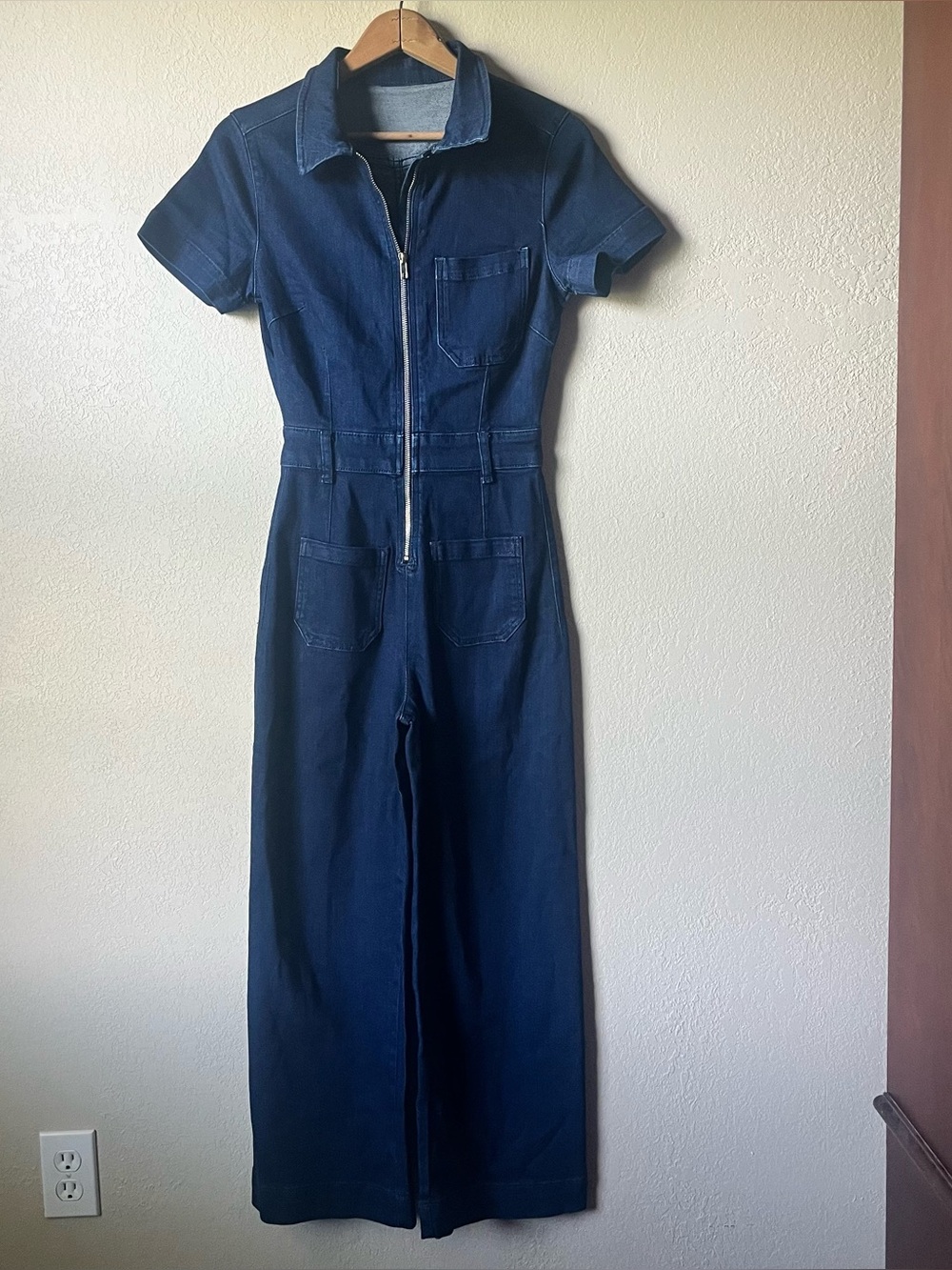 Maeve by Anthropologie Collette Denim Wide Leg Jumpsuit